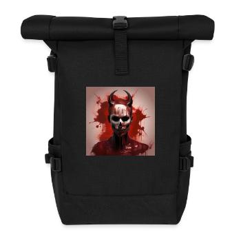Horror Chic: Stylisches T-Shirt für Halloween-Fans - Rolltop Rucksack - Schwarz - Vorne