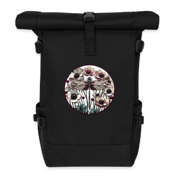 Vintage Dragonfly - Roll Top Backpack - black - Front