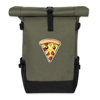 Pizza morceau de pizzeria - Sac à dos roll top - olive/noir - Devant