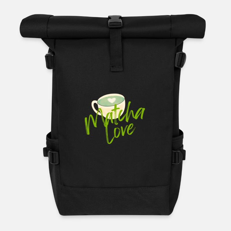 Matcha Liebe - Rolltop Rucksack - Schwarz