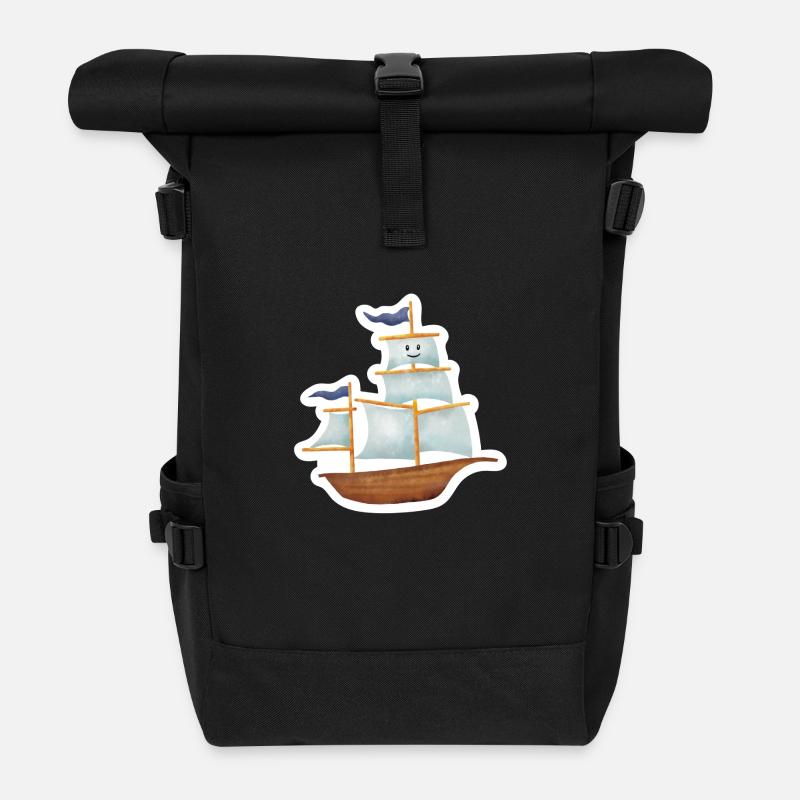 Sailing ship - Roll Top Backpack - black