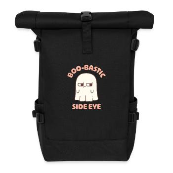 Cute Ghost BooBastic Side Eye Funny - Roll Top Backpack - black - Front