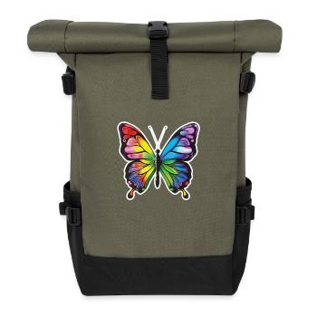Schmetterling Schmetterling - Rolltop Rucksack - Olive/Schwarz - Vorne