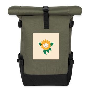 Mein Kind - Rolltop Rucksack - Olive/Schwarz - Vorne