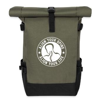 Alignez votre colonne vertébrale Alignez votre vie Chiropraticien Chir - Sac à dos roll top - olive/noir - Devant