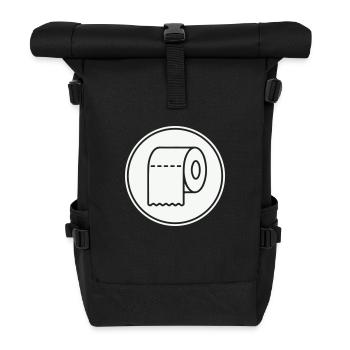 Papier toilette Icône de papier toilette - Sac à dos roll top - noir - Devant