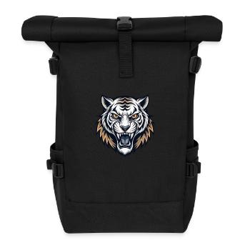Kraftvoller Tigerkopf - Rolltop Rucksack - Schwarz - Vorne