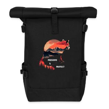 Préserver & Protéger Panda roux Chat Ours Panda roux - Sac à dos roll top - noir - Devant