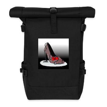 HighHeels – Schottisches Karomuster - Rolltop Rucksack - Schwarz - Vorne