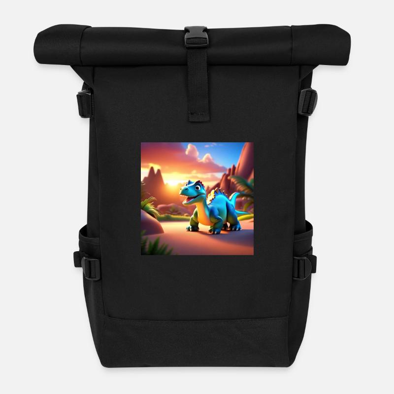 The Little Dinosaur - Roll Top Backpack - black