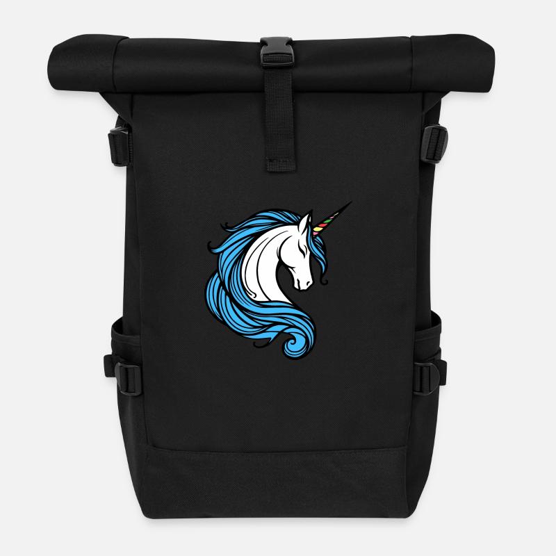 Licorne - Sac à dos roll top - noir