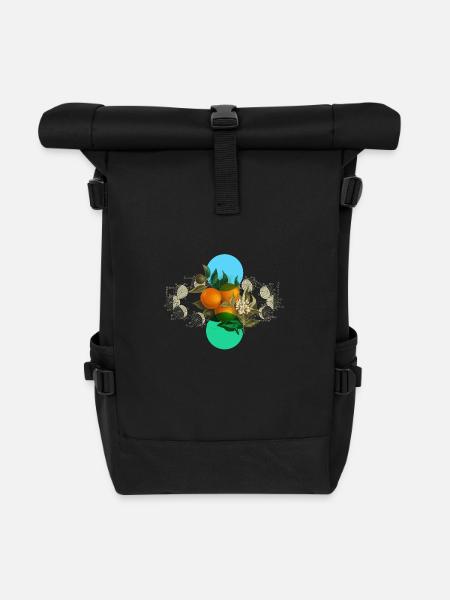 Orange cycle - Rolltop Rucksack - Schwarz