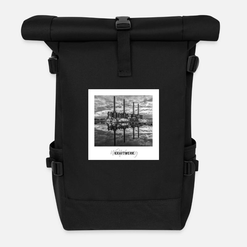 Kraftwerk Wolfsburg - Rolltop Rucksack - Schwarz
