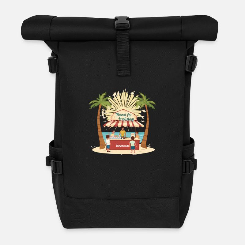 Icecream Love - Roll Top Backpack - black