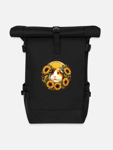 Meerschweinchen - Rolltop Rucksack - Schwarz