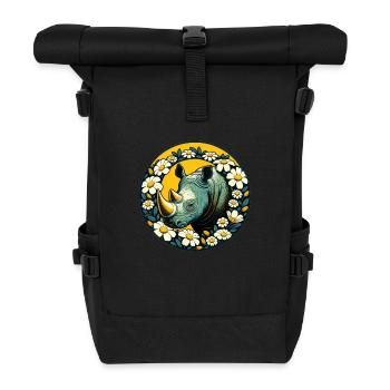 Rhinocéros - Sac à dos roll top - noir - Devant