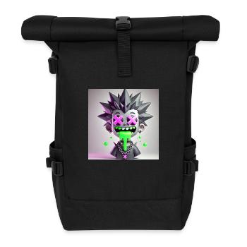 Punked Out Slime - Roll Top Backpack - black - Front