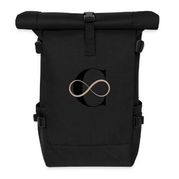 Infinite letter c - Roll Top Backpack - black - Front
