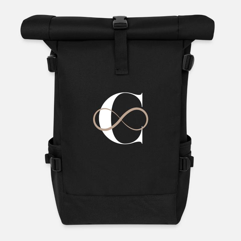 Unendlicher Buchstabe c - Rolltop Rucksack - Schwarz