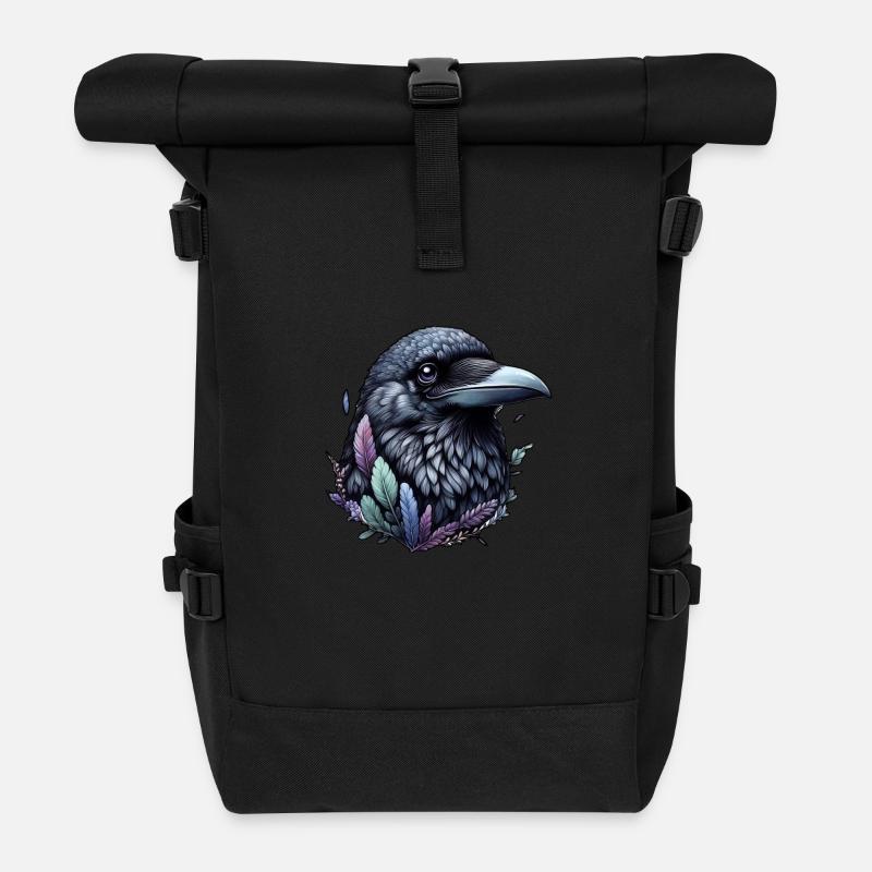 Mystischer Rabe - Rolltop Rucksack - Schwarz