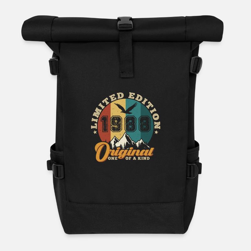 Original 1988 Vintage - Cadeau D’anniversaire 1988 - Sac à dos roll top - noir