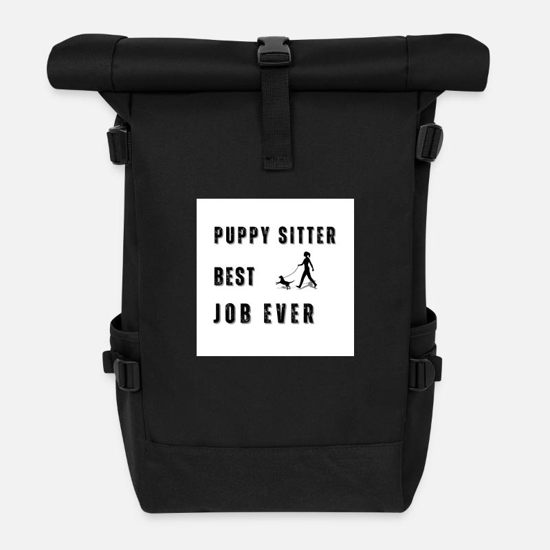 Welpensitter - Rolltop Rucksack - Schwarz