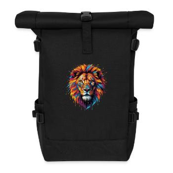 Lebendige Löwenkraft - Rolltop Rucksack - Schwarz - Vorne