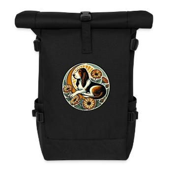 Basset Hound - Roll Top Backpack - black - Front