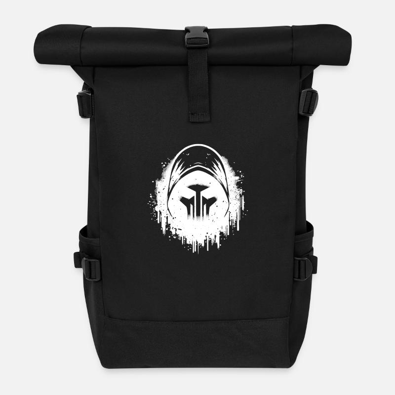 Unheimliches Halloween Gespenster Kopf unter Robe - Rolltop Rucksack - Schwarz