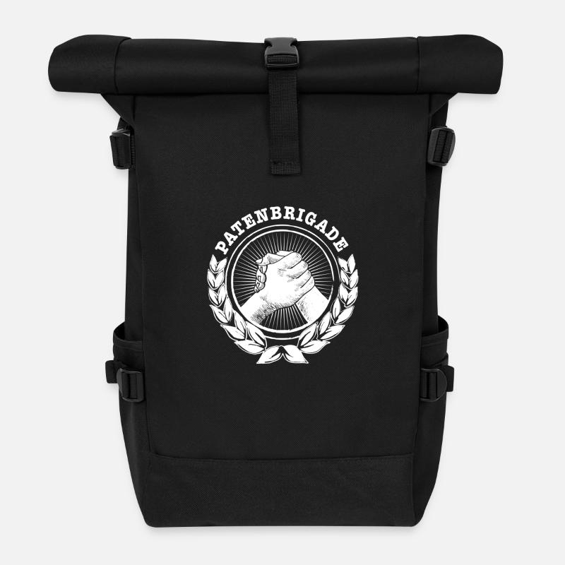 PB Logo Lorbeer weiss 2024 - Rolltop Rucksack - Schwarz