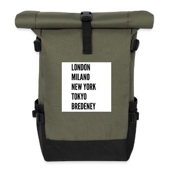 Londres, Milan, New York, Tokyo, Bredeney - Sac à dos roll top - olive/noir - Devant