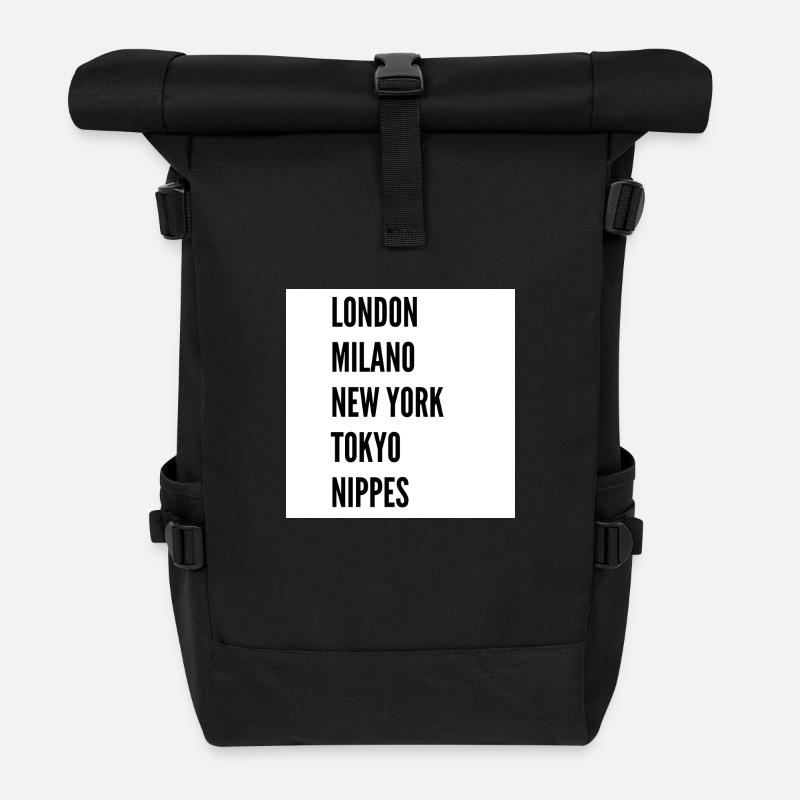 London Milano New York Tokyo Nippes - Rolltop Rucksack - Schwarz