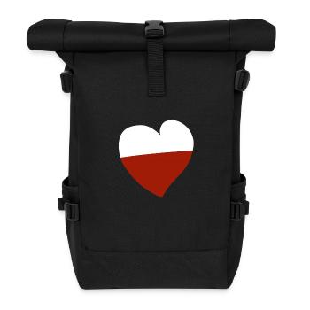 Pologne Cœur - Sac à dos roll top - noir - Devant
