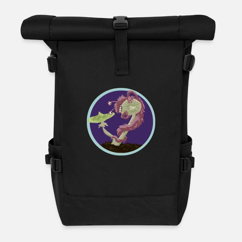 Pilzmonster - Rolltop Rucksack - Schwarz