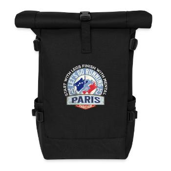 Auf geht's zum Paris-Marathon - Rolltop Rucksack - Schwarz - Vorne