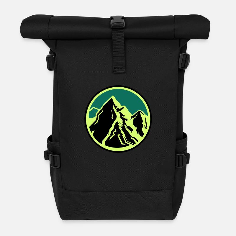 Berge Gebirge - Rolltop Rucksack - Schwarz