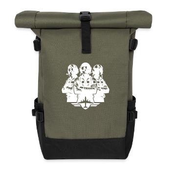 Proud pilots in flight suits - Roll Top Backpack - olive/black - Front