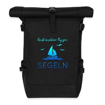 Es ist ein schöner Tag zum Segeln - Rolltop Rucksack - Schwarz - Vorne