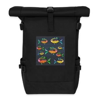 Poissons - Sac à dos roll top - noir - Devant