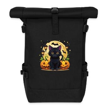 Chat d’Halloween - Sac à dos roll top - noir - Devant