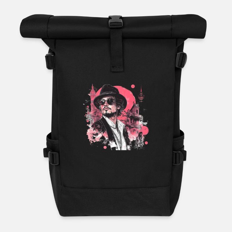 Wo Retro auf Modern trifft ! - Rolltop Rucksack - Schwarz