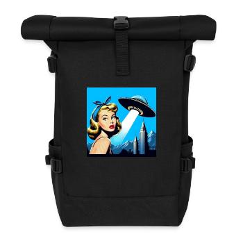 La fille et le vaisseau spatial - Sac à dos roll top - noir - Devant