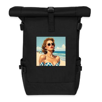 Le modèle sur la plage - Sac à dos roll top - noir - Devant