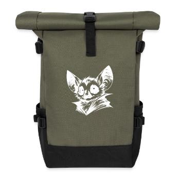 Creepy mignon chauve-souris bébé crayon croquis - Sac à dos roll top - olive/noir - Devant