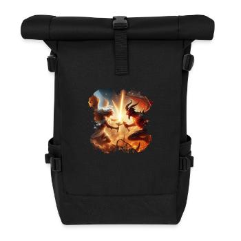 Engel gegen dämonische Macht - Rolltop Rucksack - Schwarz - Vorne