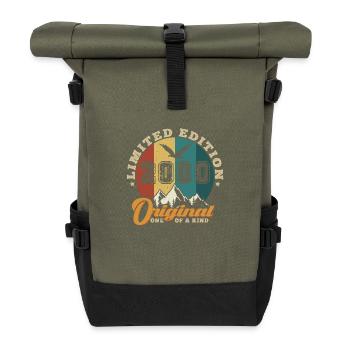 Original 2000 Vintage - 2000 Geburtstagsgeschenk - Rolltop Rucksack - Olive/Schwarz - Vorne