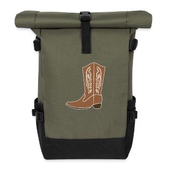 cowboy boot - Roll Top Backpack - olive/black - Front