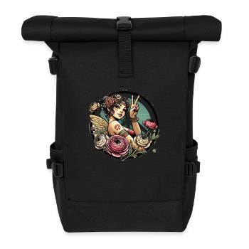 Fée hippie - Sac à dos roll top - noir - Devant