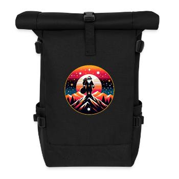 Santa Claus in the mountains - Roll Top Backpack - black - Front