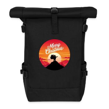 Père Noël sur le mont Joyeux Noël - Sac à dos roll top - noir - Devant
